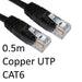 RJ45 (M) to RJ45 (M) CAT6 0.5m Black OEM Moulded Boot Copper UTP Network Cable-Cables-Gigante Computers