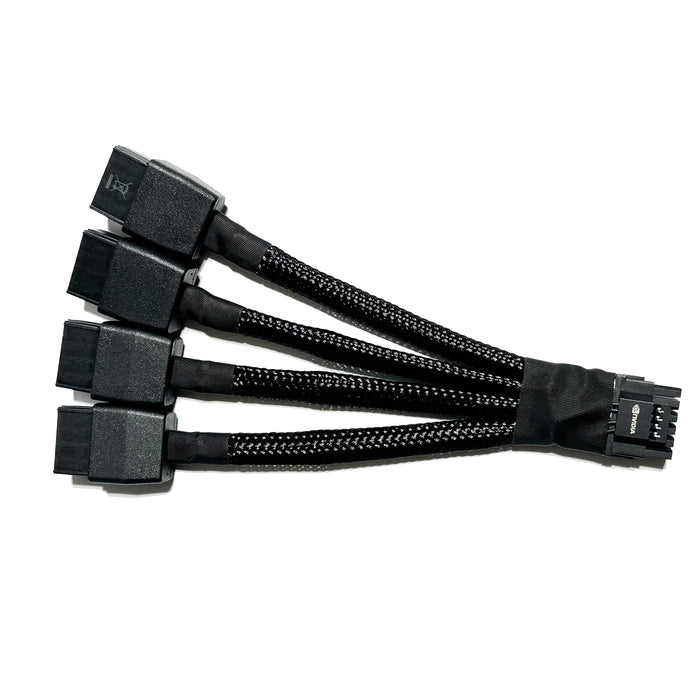 Replacement 12VHPWR 12+4Pin PCIE 5.0 to 4x8Pin (6+2P) Power Cable 10cm Braided-Cables-Gigante Computers