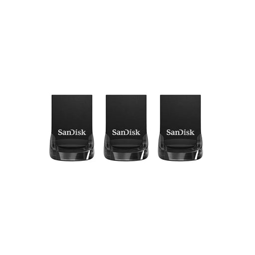 SanDisk Ultra Fit - USB flash drive - 32 GB - USB 3.1 - black (pack of 3)-Memory-Gigante Computers