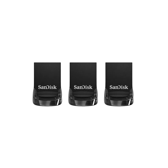SanDisk Ultra Fit - USB flash drive - 32 GB - USB 3.1 - black (pack of 3)-Memory-Gigante Computers