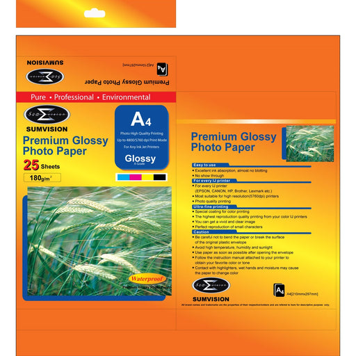 Sumvision A4 180gsm (25 pack) Glossy Photo Paper-Paper-Gigante Computers