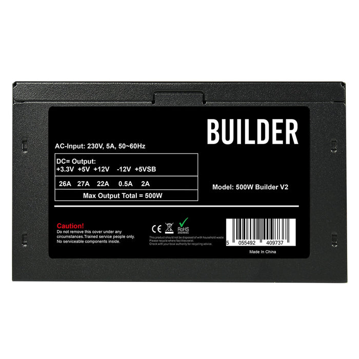 TARGET 500W Builder Series PSU with 12cm Cooling Fan - Black Edition, High-Efficiency | PFC Certified | CE Compliant | White Box Packaging-Power Supplies-Gigante Computers