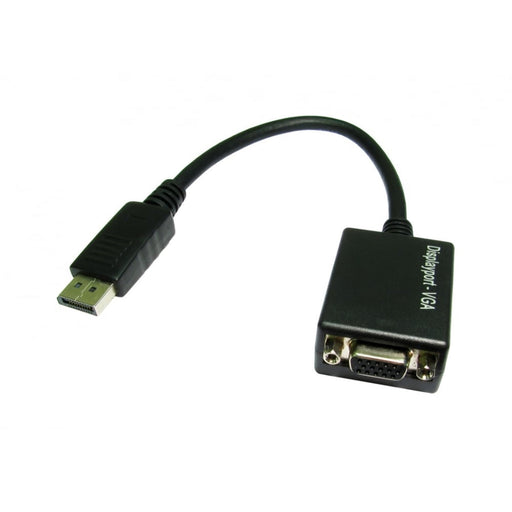 TARGET HDHDPORT-VGACAB Converter Adapter, DisplayPort 1.2 (M) to VGA (F), 0.15m Cabled Adapter, Black, 2048x1152 Max Resolution Support, Supports up 1080p at 50/60hz-Cables-Gigante Computers