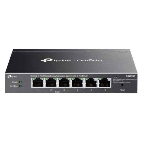 TP-LINK (ES206GP) Omada 6-Port Gigabit Easy Managed Switch with 4-Port PoE+, 6x GB Ports, Metal Casing-Switches-Gigante Computers