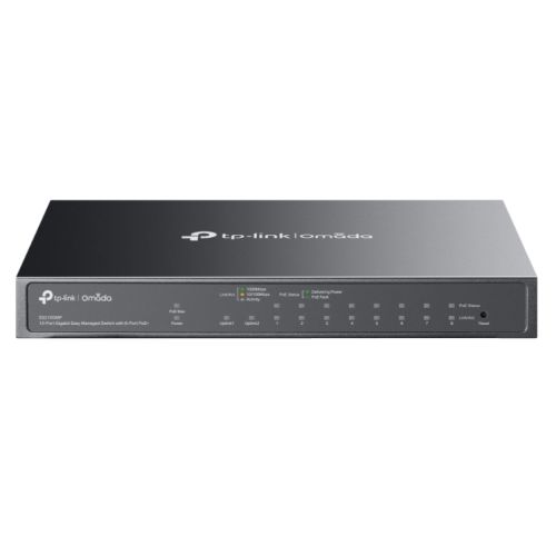 TP-LINK (ES210GMP) Omada 10-Port Gigabit Easy Managed Switch with 8-Port PoE+, SFP/RJ45 Combo Port, Metal Casing-Switches-Gigante Computers