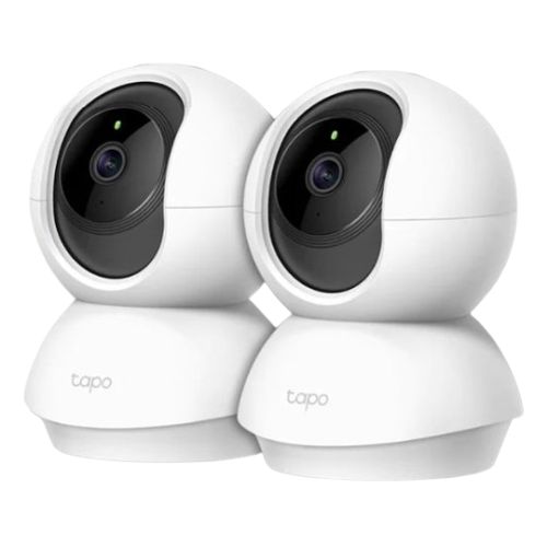 TP-LINK (TAPO C200P2) Pan/Tilt Home Security Wi-Fi Camera (2-Pack), 1080p, Night Vision, Motion Detection, Alarms, 2-way Audio, Voice Control, SD Card Slot-Surveillance Cameras-Gigante Computers