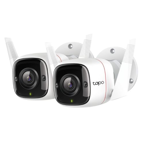 TP-LINK (TAPO C310P2) Outdoor Security Cameras (2-Pack), Wired/Wireless, Ultra HD, Night Vision, Motion Detection, Alarms, 2-way Audio, Voice Control-Surveillance Cameras-Gigante Computers