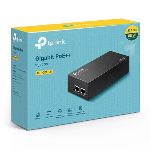 TP-LINK (TL-POE170S) Gigabit PoE++ Injector, 2 Gigabit ports-PoE Splitters/Injectors-Gigante Computers