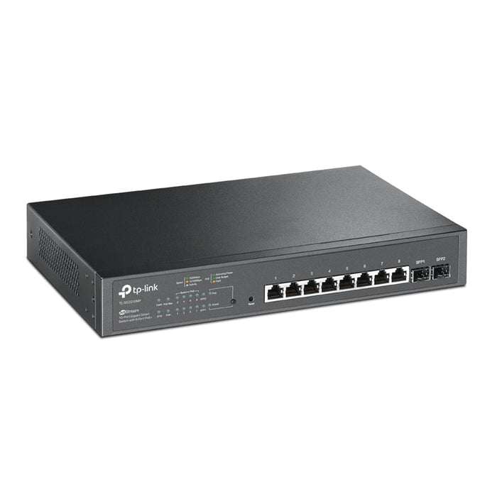 TP-LINK (TL-SG2210MP) JetStream 10-Port Gigabit Smart Switch with 8-Port PoE+, 2 GB SFP Slots-Switches-Gigante Computers