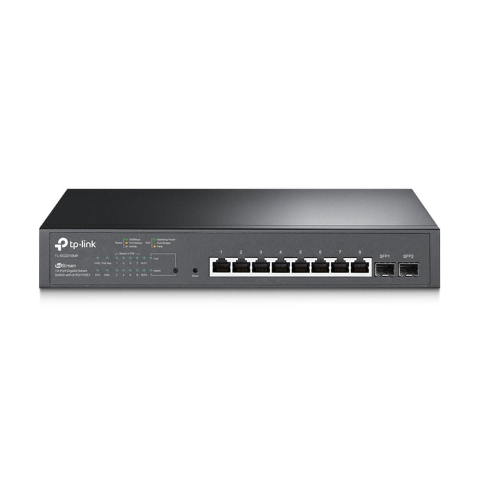 TP-LINK (TL-SG2210MP) JetStream 10-Port Gigabit Smart Switch with 8-Port PoE+, 2 GB SFP Slots-Switches-Gigante Computers