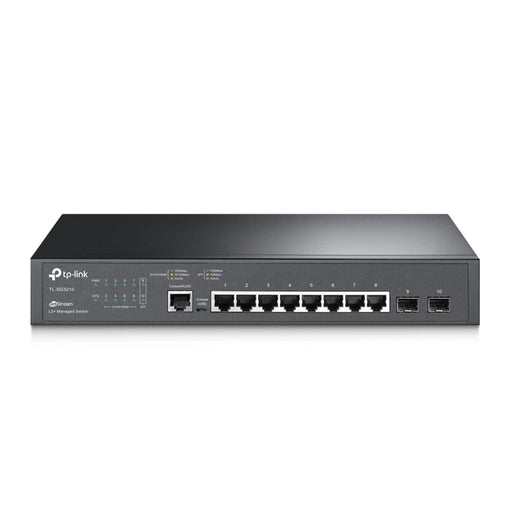 TP-LINK (TL-SG3210) 8-Port JetStream Gigabit L2+ Managed Switch with 2 SFP Slots, Rackmountable-Switches-Gigante Computers
