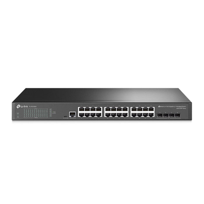 TP-LINK (TL-SG3428) JetStream 24-Port Gigabit L2 Managed Switch with 4 SFP Slots, Console Port, Fanless, Rackmountable-Switches-Gigante Computers