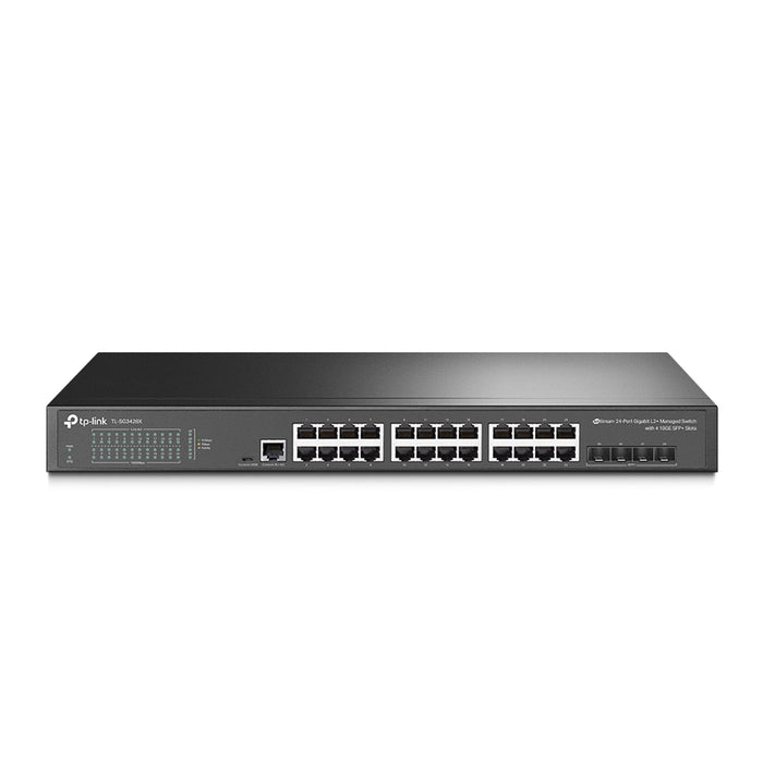TP-LINK (TL-SG3428X) JetStream 24-Port Gigabit L2+ Managed Switch with 4 10GE SFP+ Slots, L2+/L3, Fanless, Rackmountable-Switches-Gigante Computers