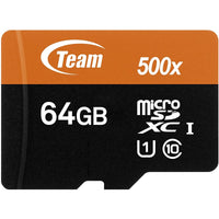 Team 64GB Micro SDXC UHS-1 Class 10 Flash Card with Adapter-Memory-Gigante Computers