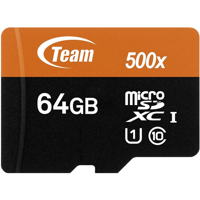 Team 64GB Micro SDXC UHS-1 Class 10 Flash Card with Adapter-Memory-Gigante Computers