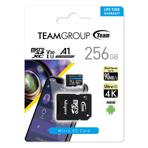 Team Elite 256GB Micro SDXC UHS-1 Flash Card with Adapter-Gigante Computers
