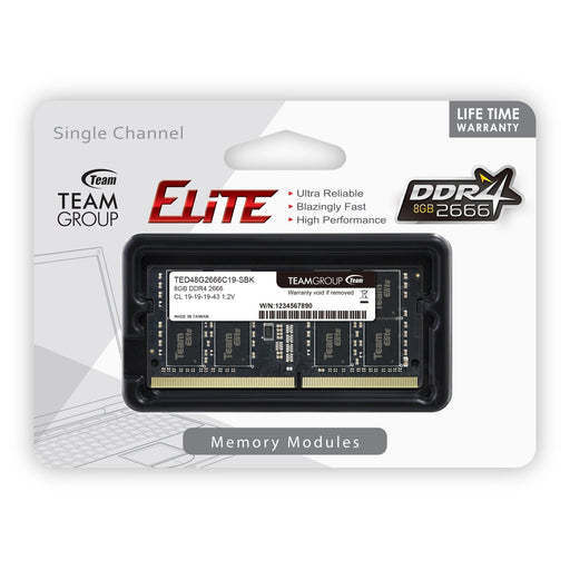 Team Elite 8GB No Heatsink (1 x 8GB) DDR4 2666MHz SODIMM System Memory-System Memory-Gigante Computers
