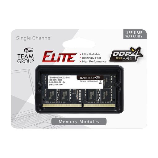 Team Elite 8GB No Heatsink (1 x 8GB) DDR4 3200MHz SODIMM System Memory-System Memory-Gigante Computers