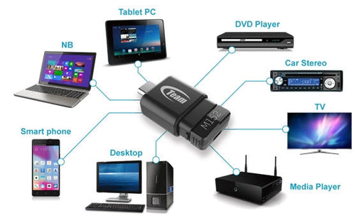 Team M152 32GB Multifunctional OTG USB 2.0 and Micro USB Black Flash drive-USB Memory-Gigante Computers