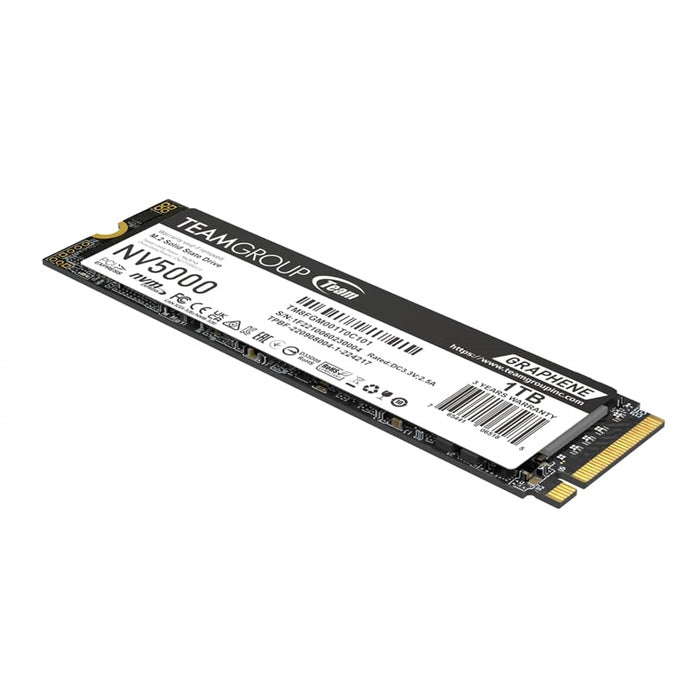 Team NV5000 (TM8FGM001T0C101) 1TB M.2 Interface, PCIe Gen4x4 with NVMe, 2280, Read 5000MB/s, Write 3000MB/s, 3 Year Warranty-Hard Drives-Gigante Computers