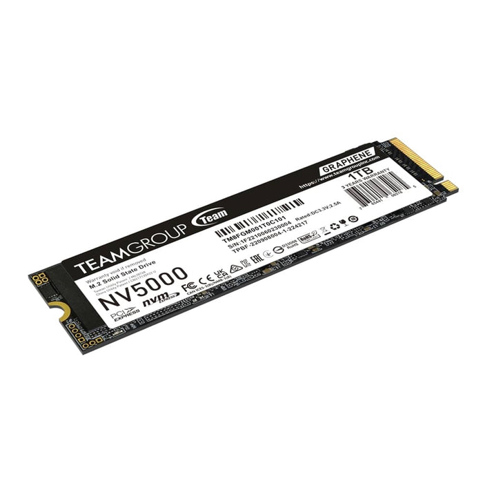 Team NV5000 (TM8FGM001T0C101) 1TB M.2 Interface, PCIe Gen4x4 with NVMe, 2280, Read 5000MB/s, Write 3000MB/s, 3 Year Warranty-Hard Drives-Gigante Computers