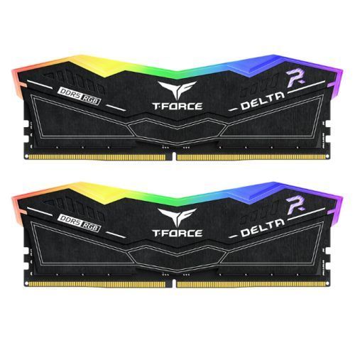 Team T-Force Delta RGB 32GB Kit (2 x 16GB), DDR5, 8000MHz (PC5-6400), CL38, ECC, XMP 3.0, PMIC, DIMM Memory, Black-Memory - Desktop-Gigante Computers