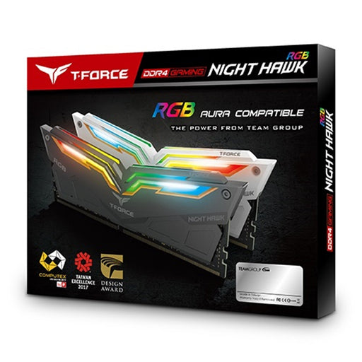 Team T-Force Night Hawk Gen 2 16GB (2 x 8GB) Black Heatsink with RGB LEDs 3200MHz DDR4 DIMM System Memory-Memory-Gigante Computers