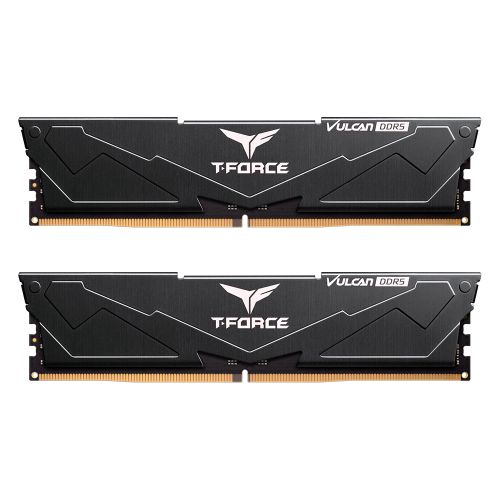 Team T-Force Vulcan 32GB Kit (2 x 16GB), DDR5, 6400MHz (PC5-5120), CL40, ECC, XMP 3.0, PMIC, DIMM Memory, Black-Memory - Desktop-Gigante Computers