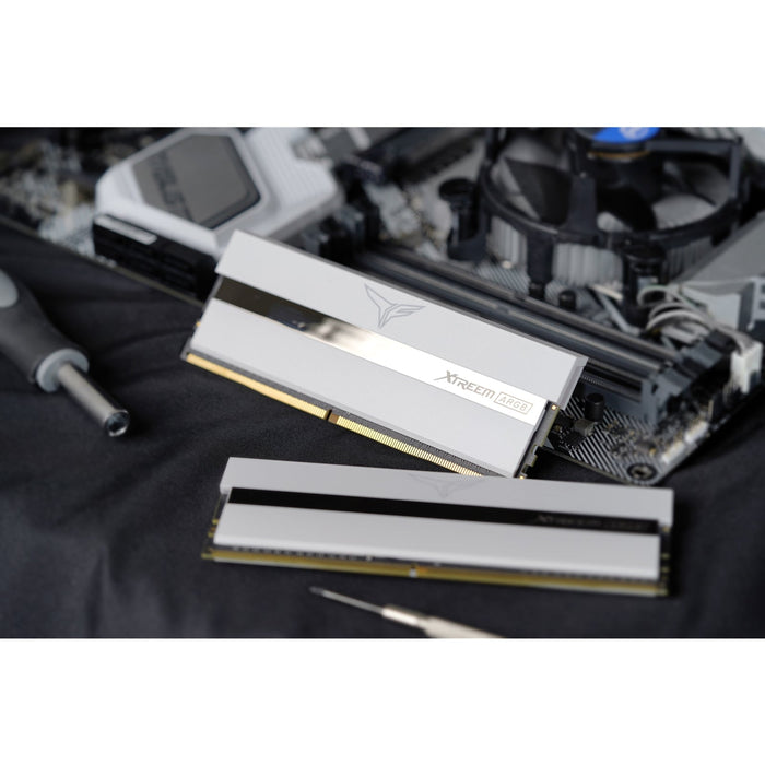 Team T-Force XTREEM ARGB 16GB White Heatsink with ARGB LEDs (2 x 8GB) DDR4 3600MHz DIMM System Memory-System Memory-Gigante Computers