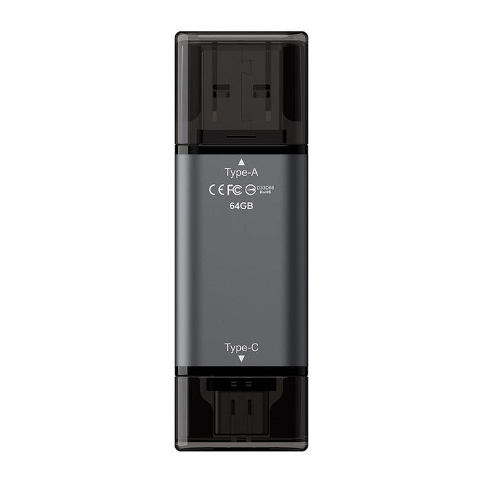 Team TX1364GC01 2 in 1 Dual OTG 64GB Flash Drive, X1 USB 3.2 Gen1, Type C & A, Plug and Play-Memory-Gigante Computers