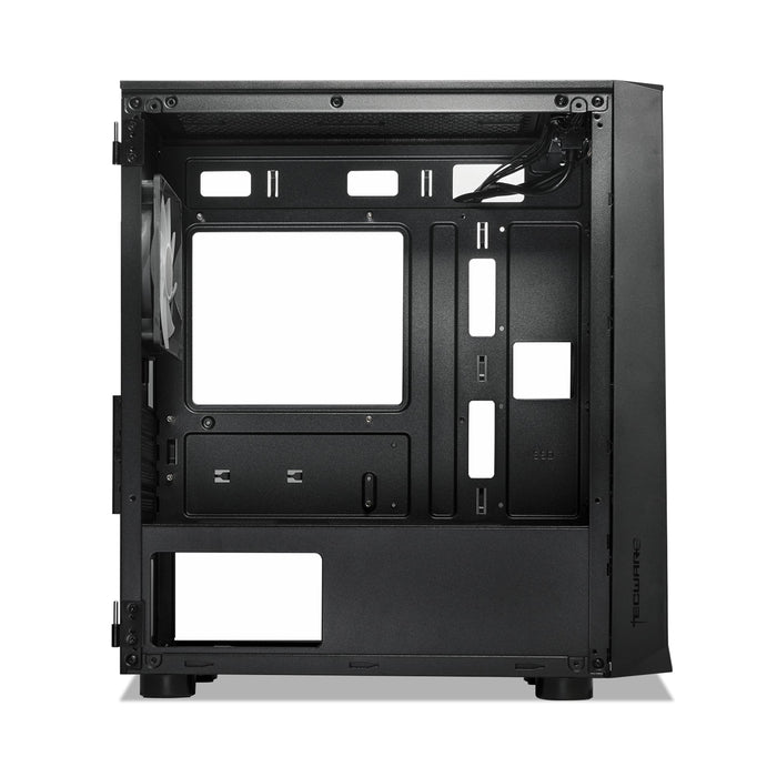 Tecware Forge M Omni Micro-ATX Case - Key-Lockable Tempered Glass, High-Airflow Mesh Front, 4 x 120mm Fans Pre-Installed, mATX/ITX Support, Black-Cases-Gigante Computers