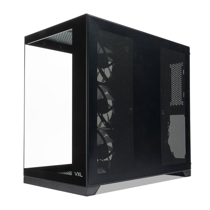 Tecware VXL EVO ARGB ATX Mid-Tower PC Case - Black, Dual-Chamber Design, 4 x 120mm ARGB Fans Pre-Installed, Infinity Glass Panels, ATX/mATX/ITX Support, High Airflow Gaming Chassis-Cases-Gigante Computers