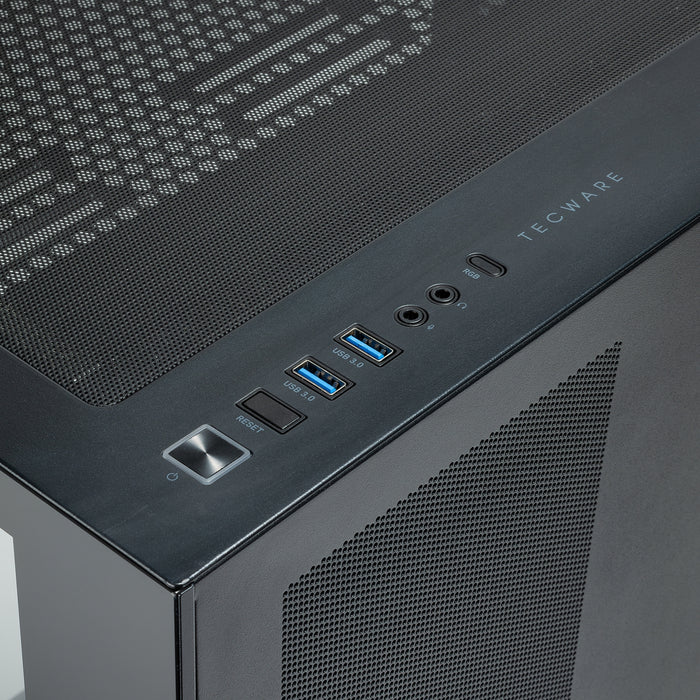 Tecware VXL EVO ARGB ATX Mid-Tower PC Case - Black, Dual-Chamber Design, 4 x 120mm ARGB Fans Pre-Installed, Infinity Glass Panels, ATX/mATX/ITX Support, High Airflow Gaming Chassis-Cases-Gigante Computers