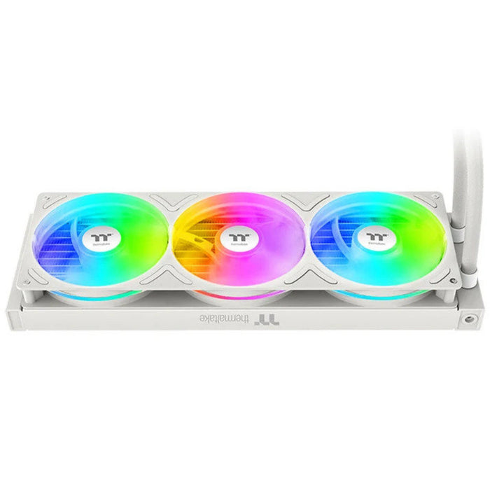 Thermaltake Retro 360 Ultra ARGB Sync AIO Liquid Cooler, CRT-style 3.7” LCD display, Triple 120mm ARGB Fans, Intel and AMD Support, White-Fans-Gigante Computers