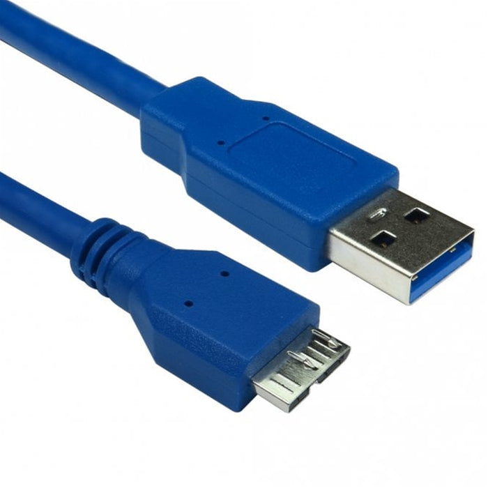 USB 3.0 A (M) to USB 3.0 Micro B (M) 0.75m Blue OEM Data Cable-Cables-Gigante Computers