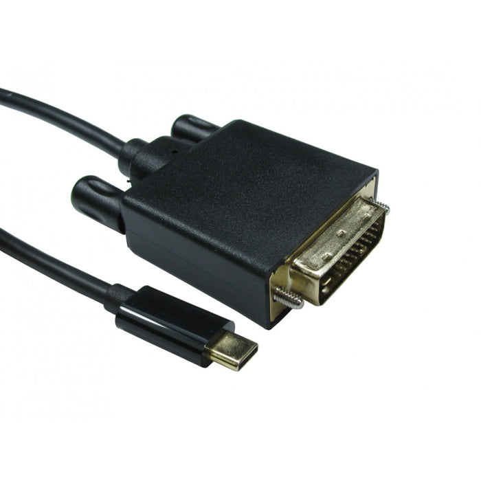 USB-C TO DVI 4K 30HZ 1 Meter Black Data Cable-Cables-Gigante Computers