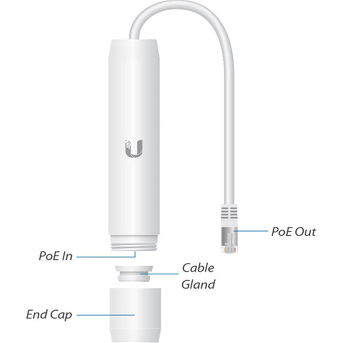 Ubiquiti INS-3AF-O-G Instant 802.3af Outdoor Gigabit PoE Converter-Adapters-Gigante Computers