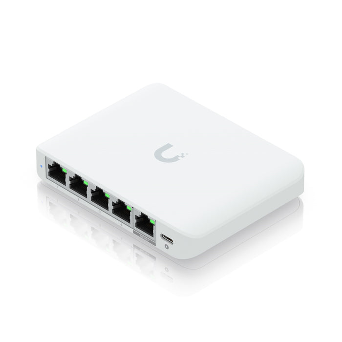 Ubiquiti USW-FLEX-2.5G-5 UniFi Flex 2.5G Ultra Compact 5 Port POE/USB-C Powered Managed Switch-Networking-Gigante Computers