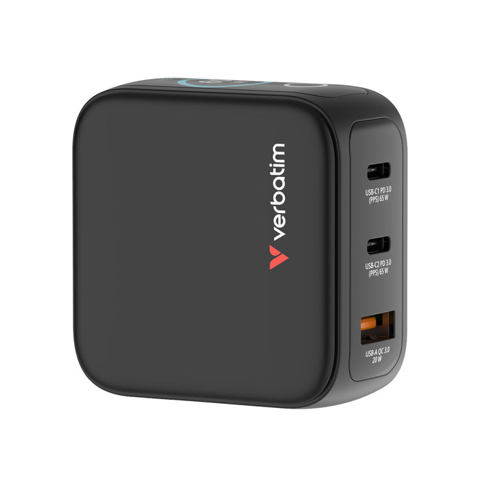 Verbatim (30238) MINI GAN CHARGER 65W WITH DISPLAY-Cables-Gigante Computers