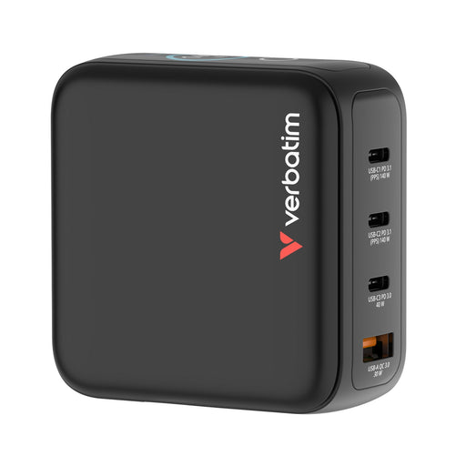 Verbatim (30240) Mini GaN Charger 140W With Display-Power Banks and Chargers-Gigante Computers
