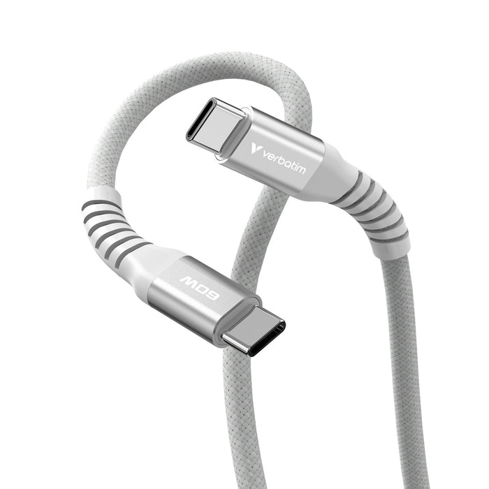 Verbatim (31850) Sync & Charge USB-C to USB-C 60W Magnetic Cable 120cm Grey, Supports PD 3.0 and QC 3.0-Cables-Gigante Computers