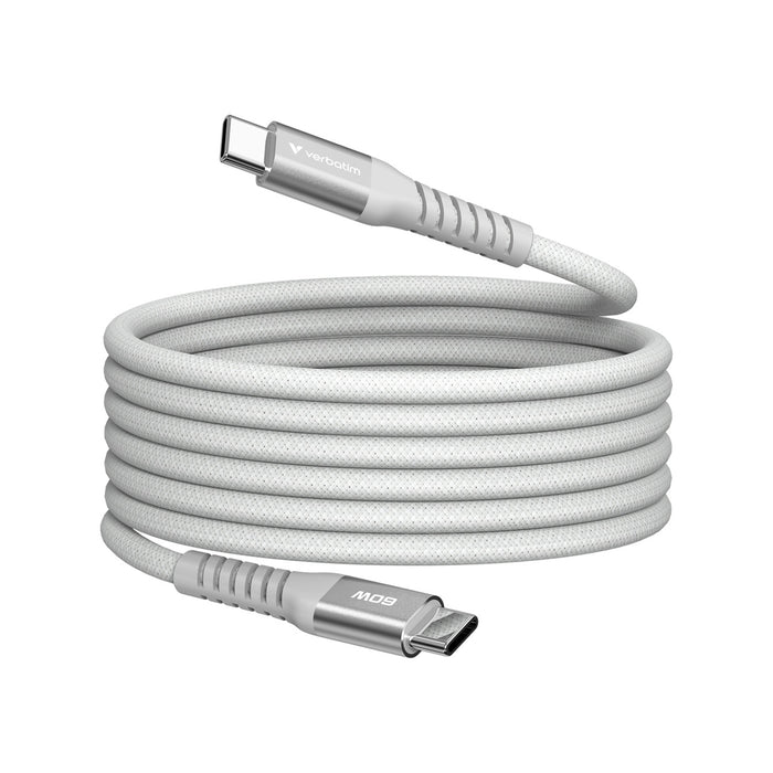Verbatim (31850) Sync & Charge USB-C to USB-C 60W Magnetic Cable 120cm Grey, Supports PD 3.0 and QC 3.0-Cables-Gigante Computers