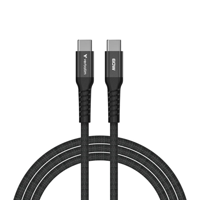 Verbatim (31859) Sync & Charge USB-C to USB-C 60W Magnetic Cable 120cm Black, Supports PD 3.0 and QC 3.0-Cables-Gigante Computers