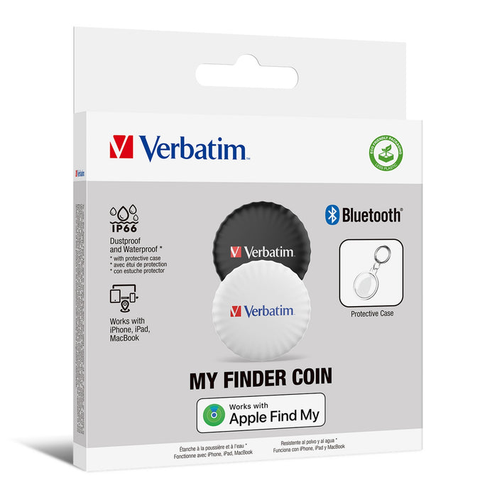 Verbatim (32134) MYFC-02BW My Finder Coin Bluetooth Item Finder 2 pack Black / White-Accessories-Gigante Computers