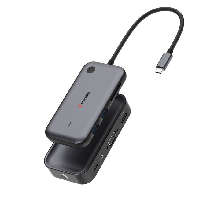 Verbatim (32146) Share My Screen USB-C Wireless Display Adapter 1080P With Hub WDA-01, Built-In Hub With 2 x USB-A Ports And SD/microSD Slots-Card Readers-Gigante Computers