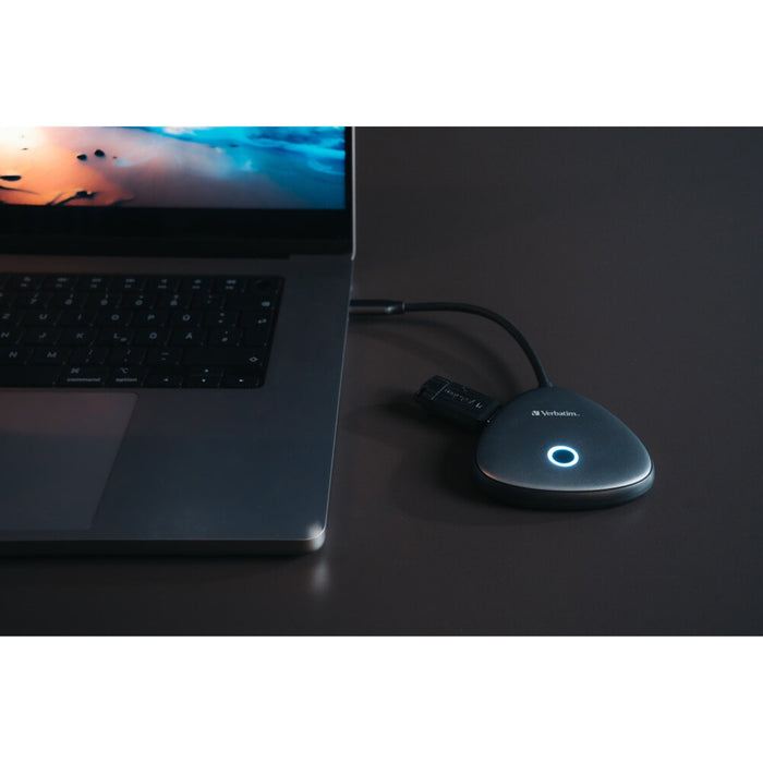 Verbatim (32147) Share My Screen USB-C Wireless Display Adapter 4K With Hub, Extra USB-A Port For Other Essential Devices-Card Readers-Gigante Computers