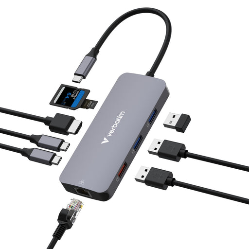 Verbatim (32152) USB-C Pro Multiport Hub 9 Port CMH-09-Card Readers-Gigante Computers