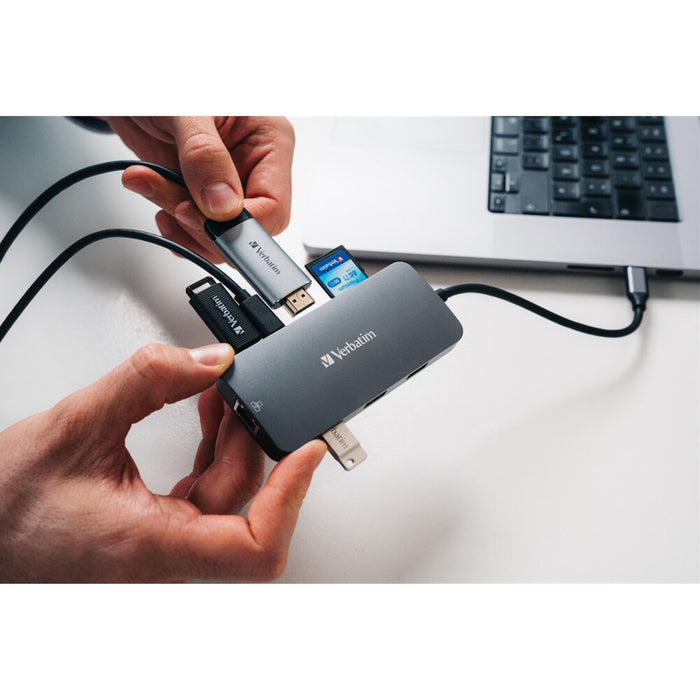 Verbatim (32152) USB-C Pro Multiport Hub 9 Port CMH-09-Card Readers-Gigante Computers