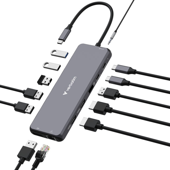 Verbatim (32153) USB-C Pro Multiport Hub 13 Port CMH-13-Card Readers-Gigante Computers