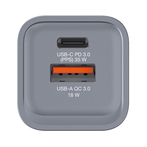 Verbatim (32200) GNC-35 GaN Charger 35W with 1 x USB-C® PD 35W / 1 x USB-A QC 3.0 (EU/UK/US)-Cables-Gigante Computers